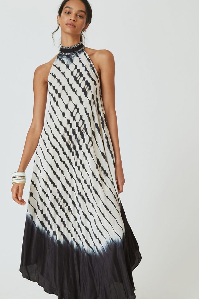 beaded halter neck maxi dress Kilentar Mami Rainbow Chiffon Maxi Dress main image 1