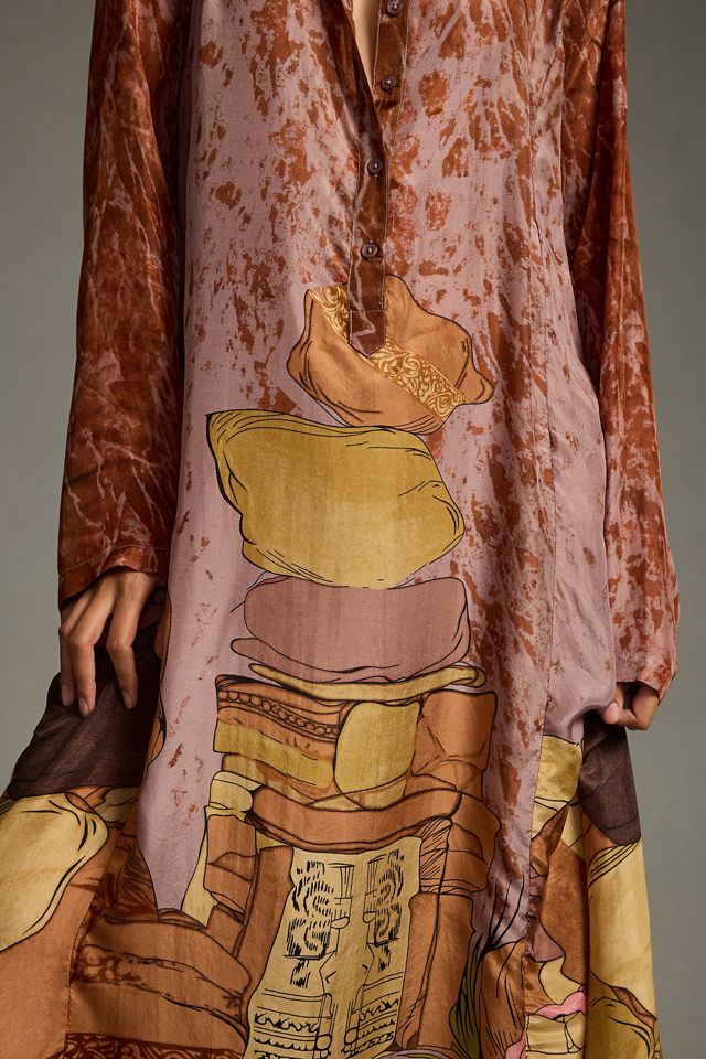Mes Demoiselles Printed Silk Shirt Dress | Anthropologie