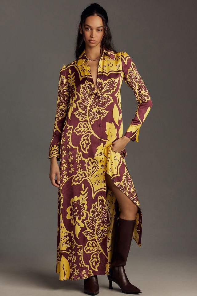 Corey Lynn Calter Long Sleeve Printed Shirt Dress Anthropologie