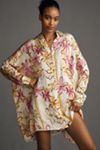 Corey Lynn Calter Long-Sleeve Printed Mini Shirt Dress
