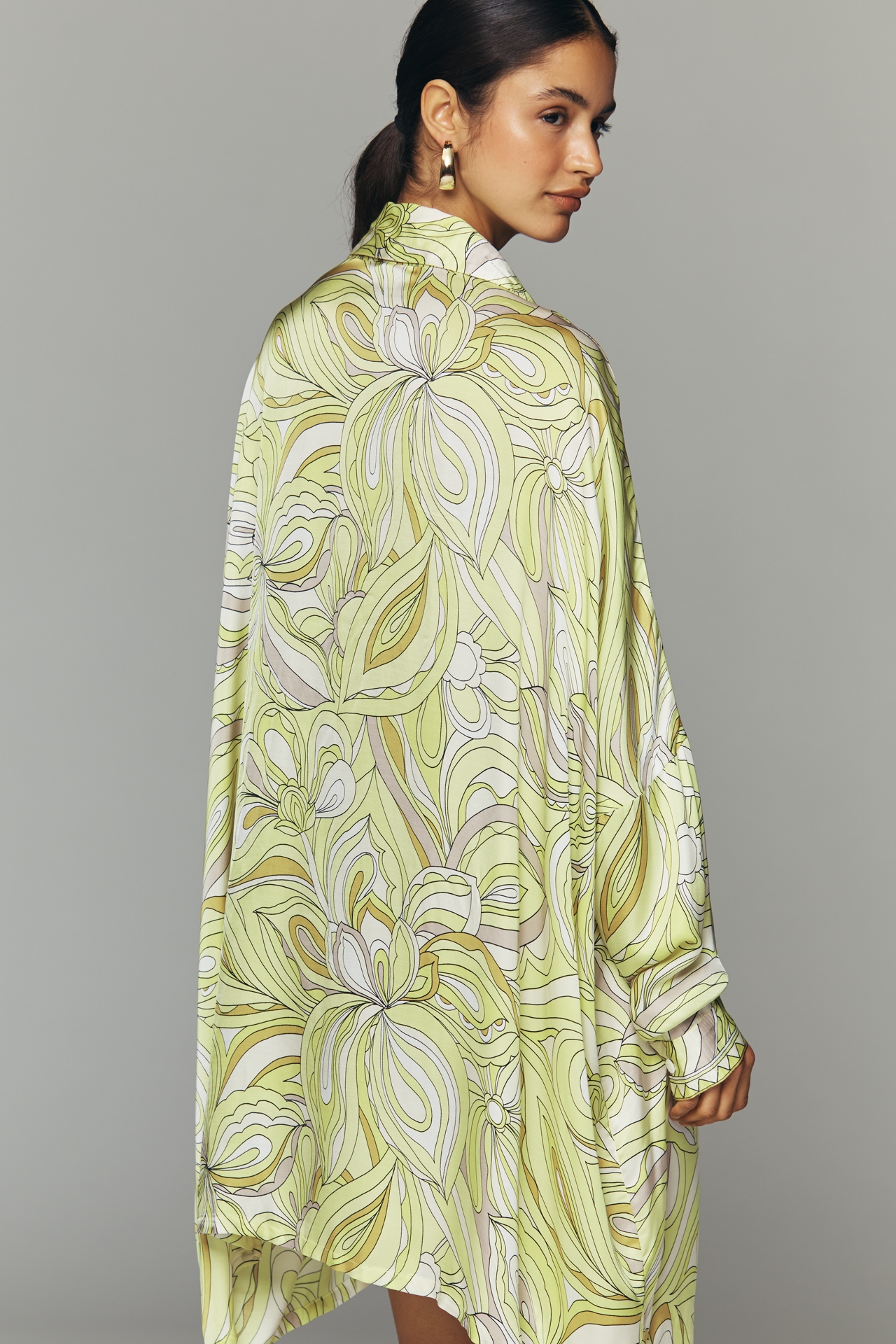 Corey Lynn Calter Long-Sleeve Printed Mini Shirtdress