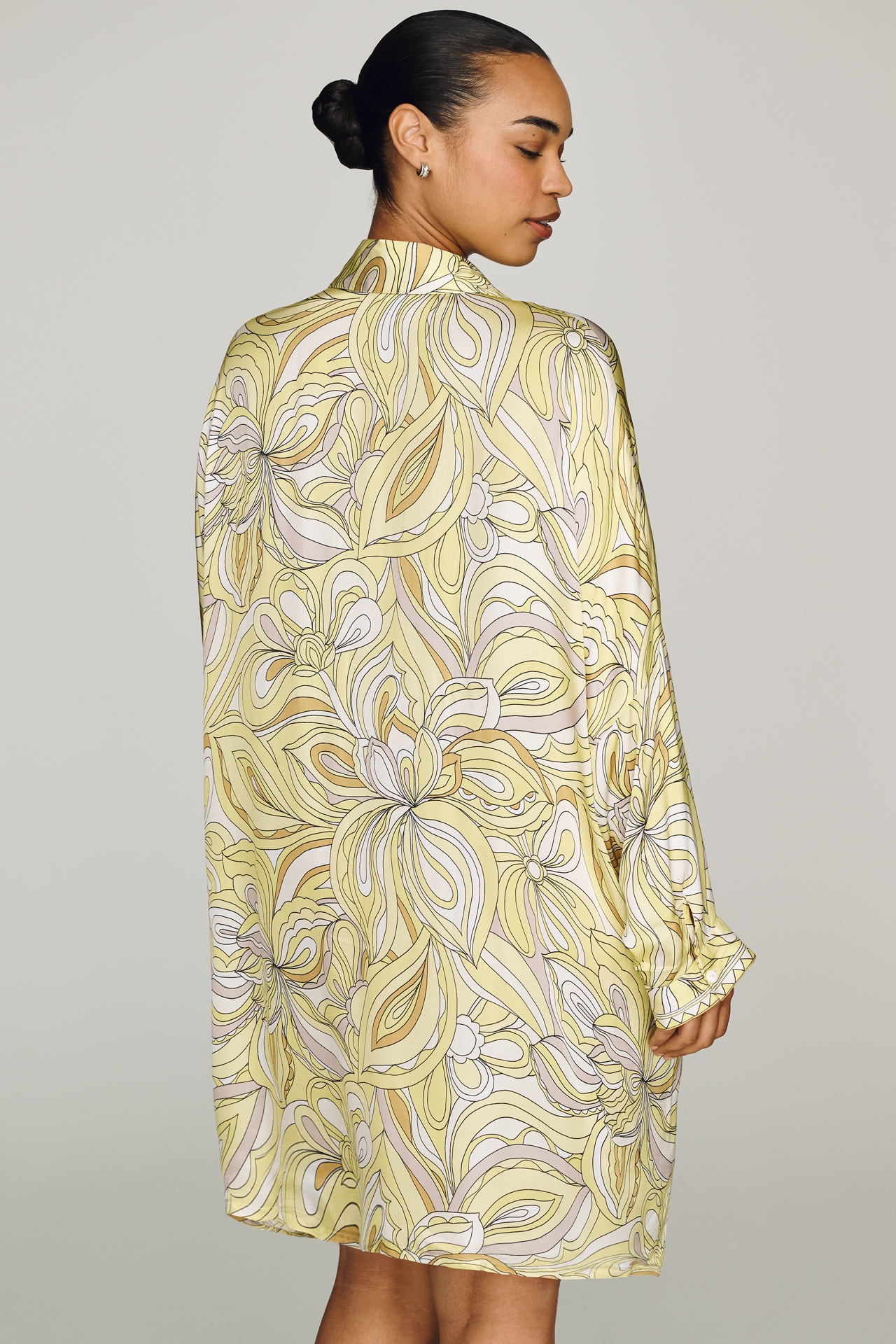 Corey Lynn Calter Long-Sleeve Printed Mini Shirtdress