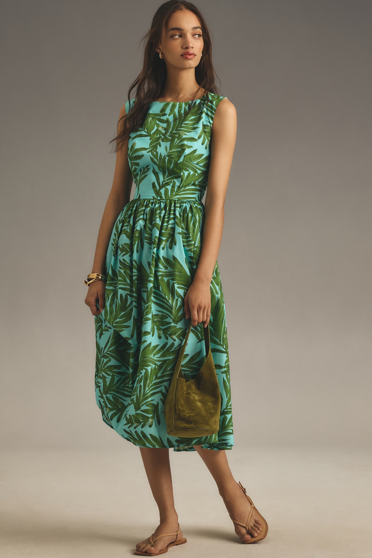 Corey Lynn Calter Boat-Neck A-Line Midi Dress | The Summit