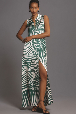 Corey Lynn Calter Sleeveless Mock-Neck Maxi Shirt Dress | Anthropologie