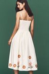 Corey Lynn Calter Calista Embroidered Basque-Waist Midi Dress