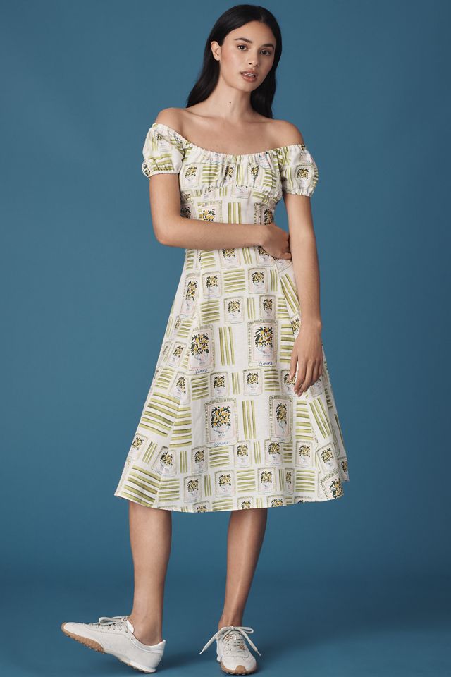 Corey Lynn Calter Cordelia Cotton Linen Midi Dress #3