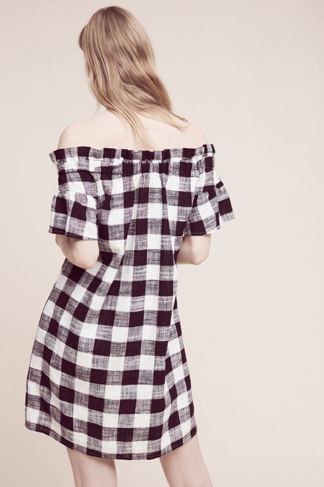 Gingham Off-The-Shoulder Dress #2