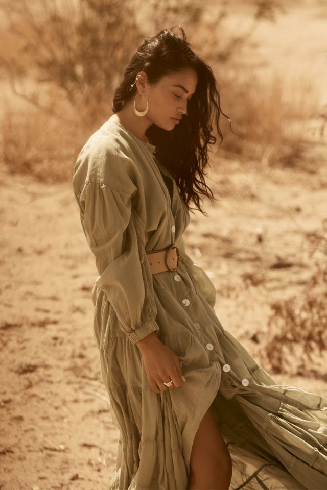 Erika Peña Sage Ruffled Maxi Dress #1