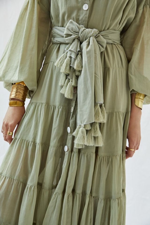 Erika Peña Sage Ruffled Maxi Dress #4