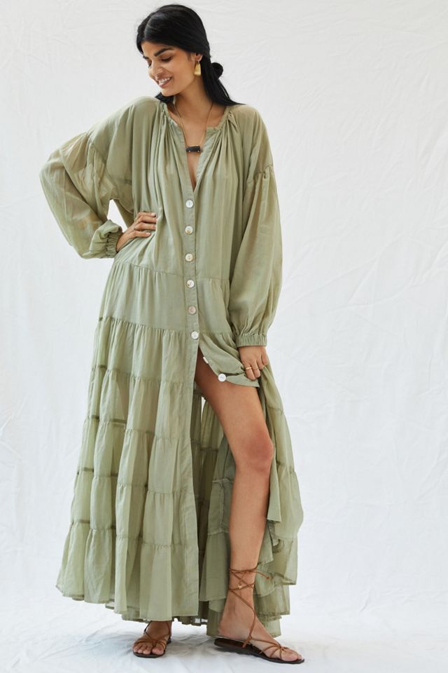 Erika Peña Sage Ruffled Maxi Dress #5