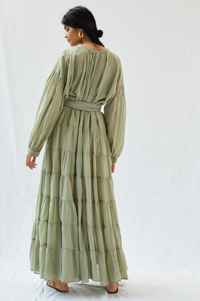 Erika Peña Sage Ruffled Maxi Dress #6