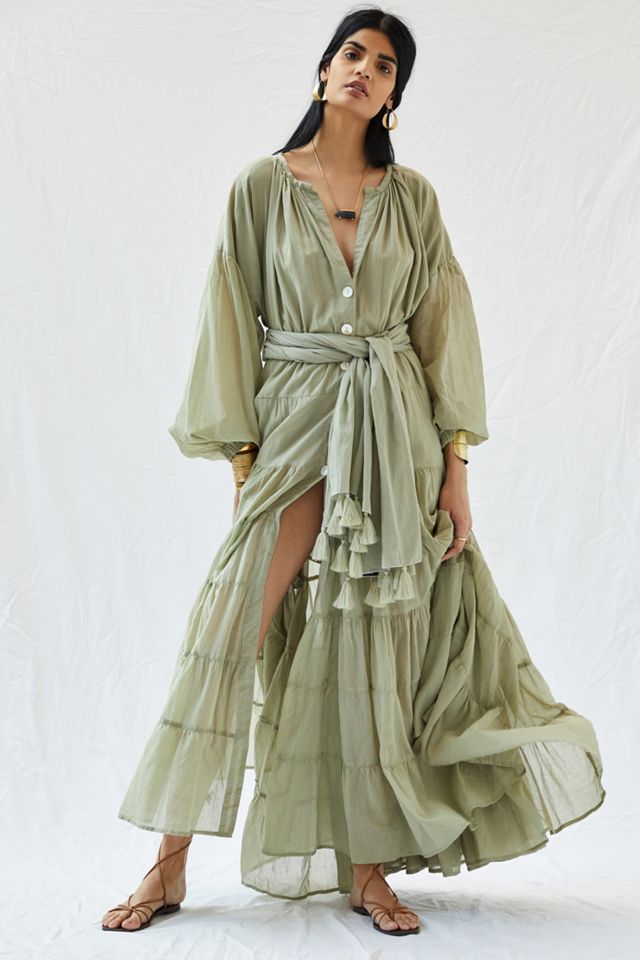 Erika Peña Sage Ruffled Maxi Dress #3