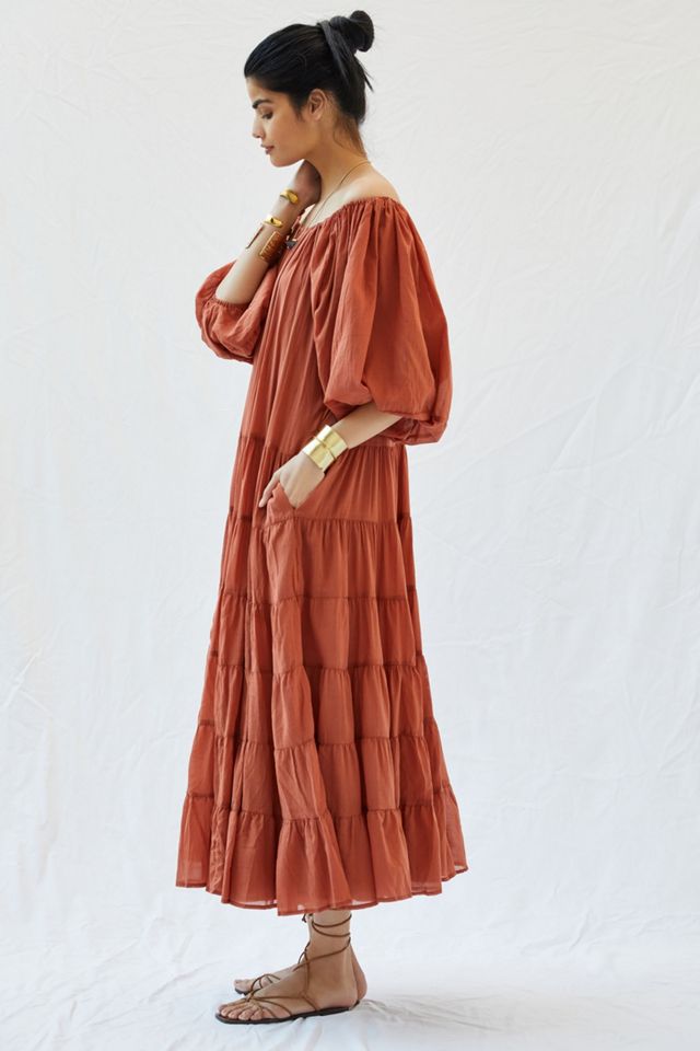 Erika Peña Tiered Off-The-Shoulder Maxi Dress #4