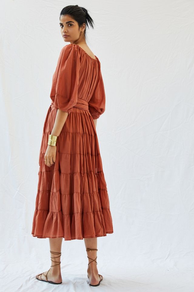 Erika Peña Tiered Off-The-Shoulder Maxi Dress #6