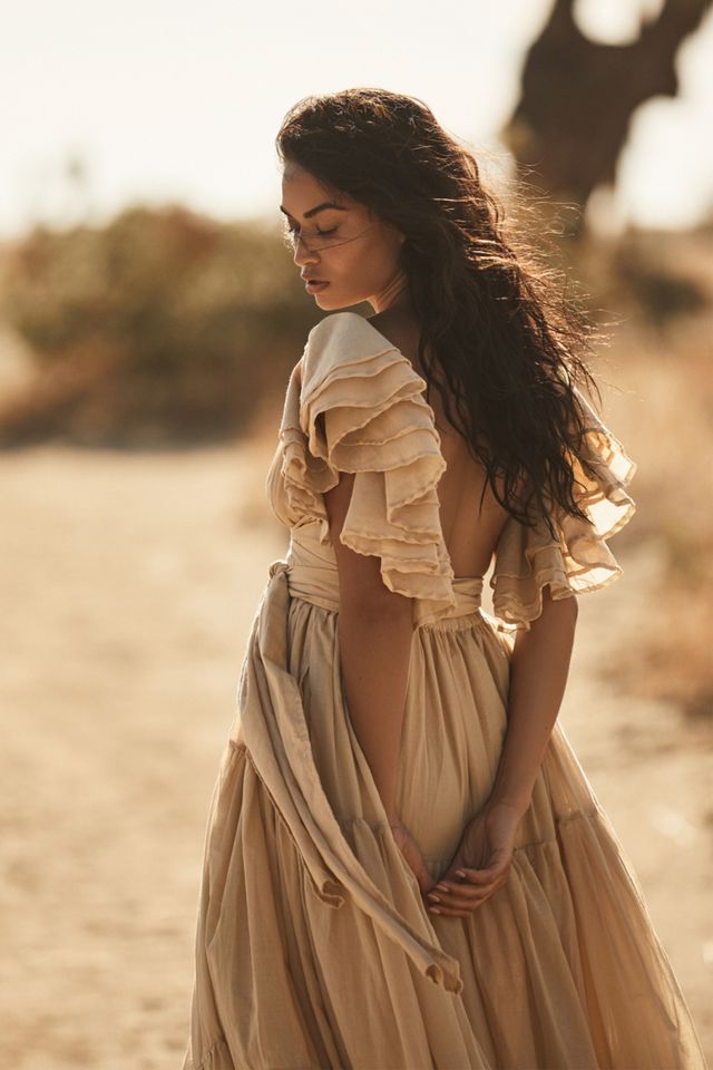 Erika Pea Vale Ruffled Maxi Dress | Anthropologie