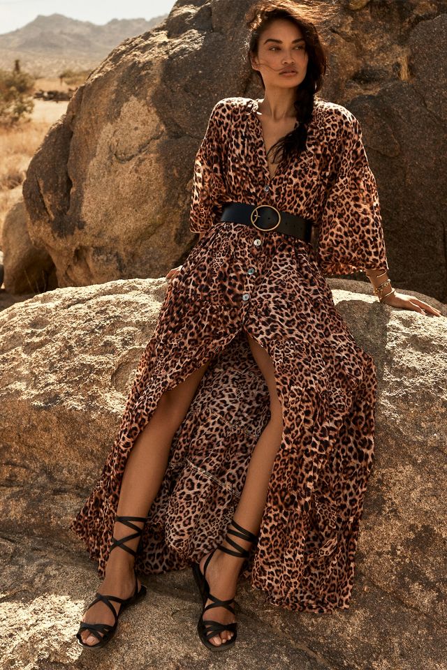 Anthropologie leopard hot sale print dress