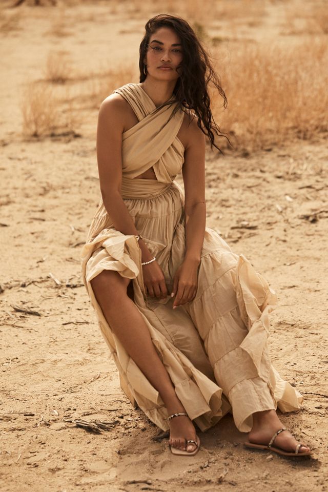 Erika Pea Selma Belted Maxi Dress | Anthropologie