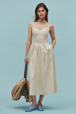 Joe's Jeans The Rhone V-neck A-line Midi Dress In Multicolor