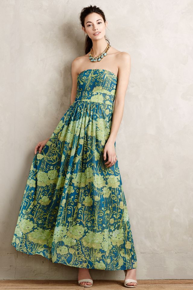 Watercolor Garden Maxi Dress Anthropologie