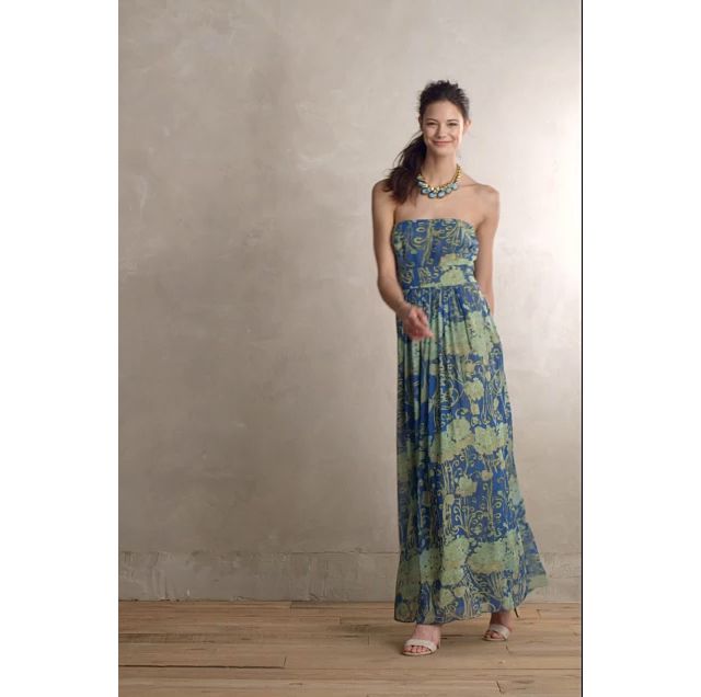 Anthropologie watercolor maxi clearance dress