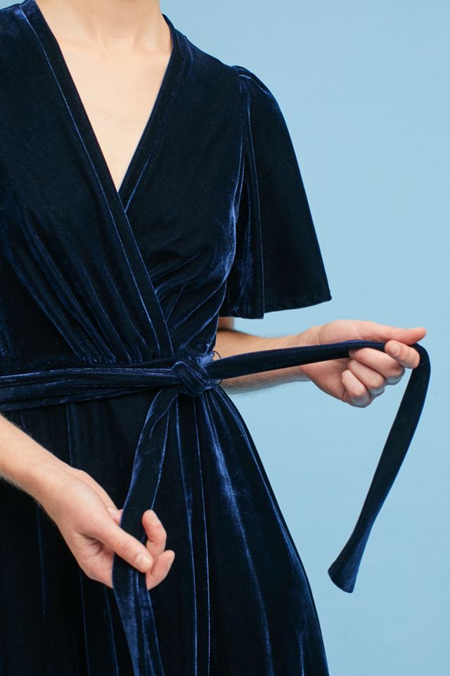 Velvet Wrap Midi Dress #2