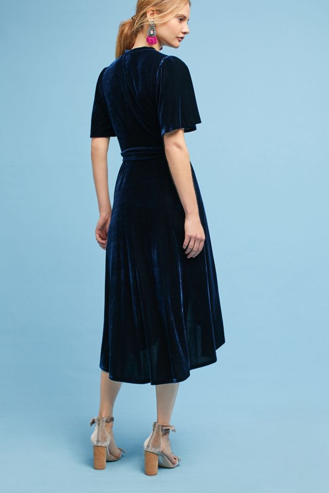 Velvet Wrap Midi Dress #3
