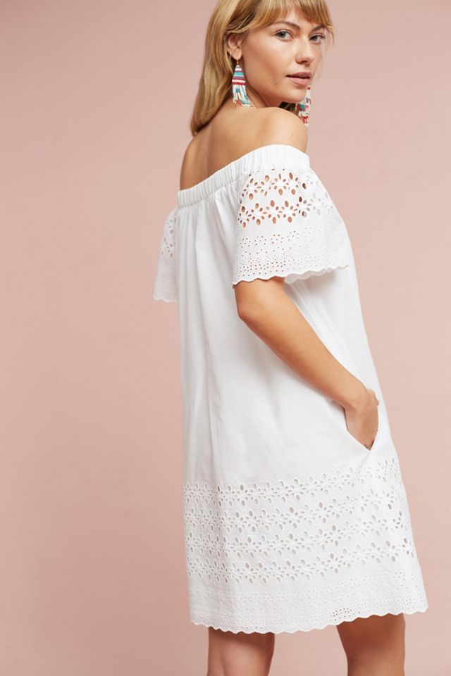 Off-The-Shoulder Eyelet Dress #1