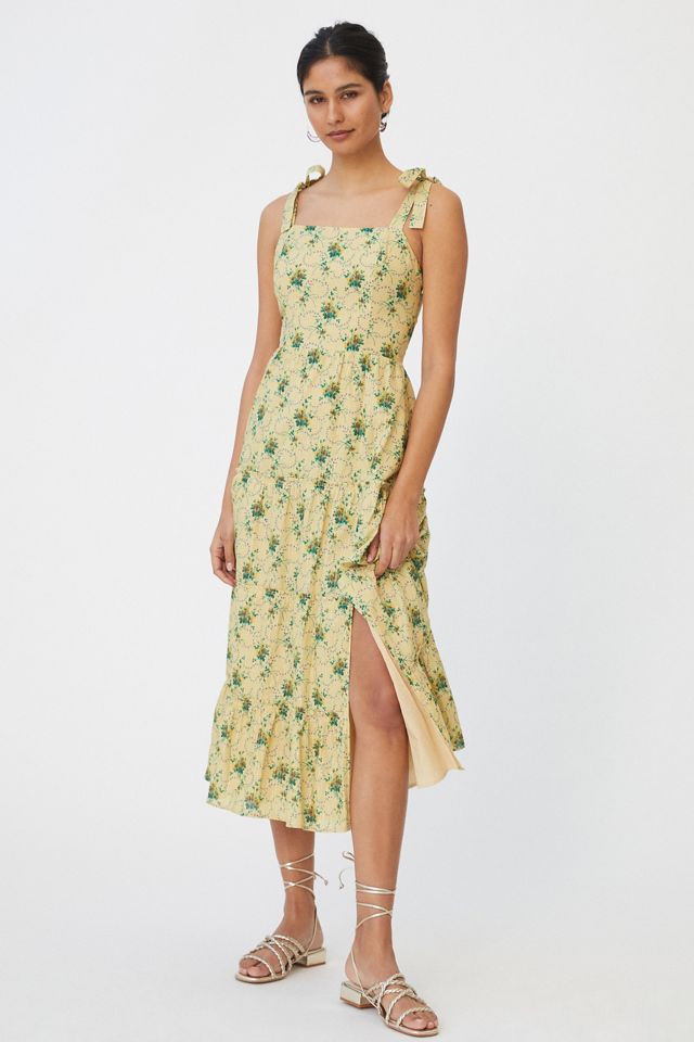 Paige Tie-Strap Floral Midi Dress #1