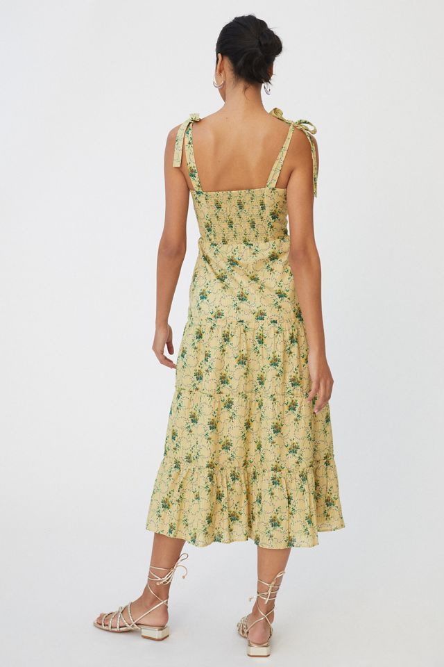 Paige Tie-Strap Floral Midi Dress #2