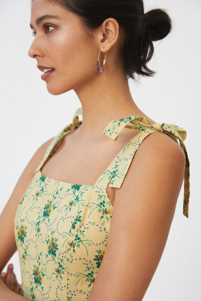 Paige Tie-Strap Floral Midi Dress #3