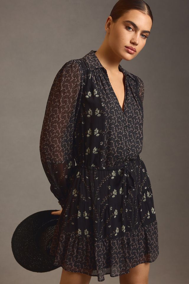 Paige Long-Sleeve Silk Dress #2