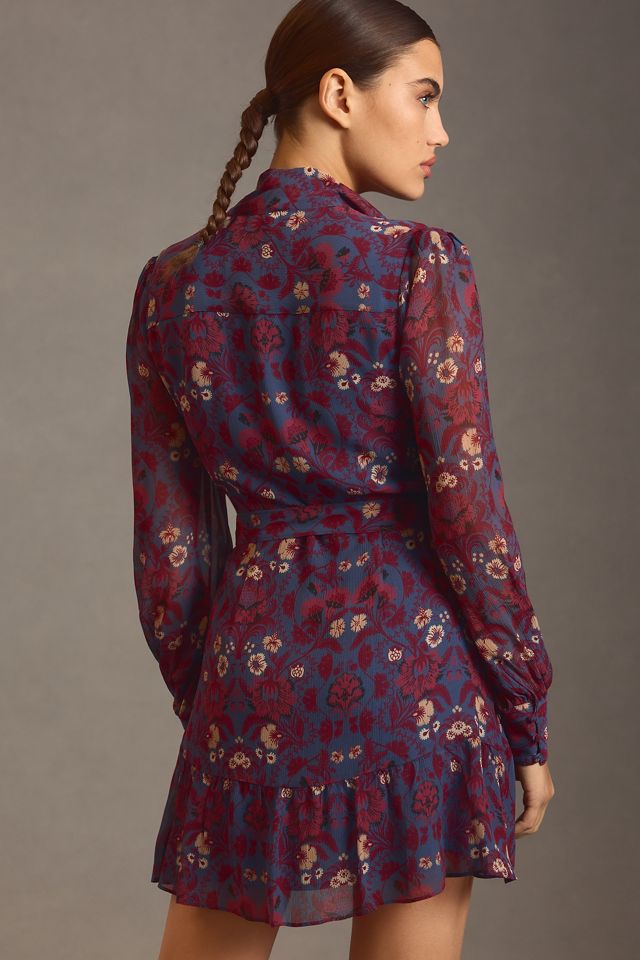 Paige Tie-Neck Silk Dress #1