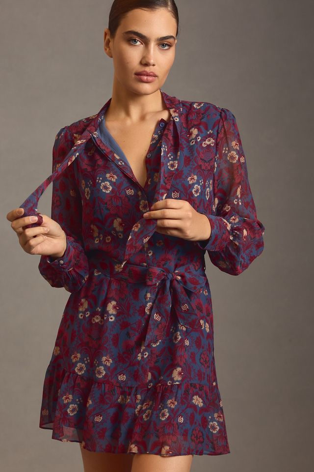 Paige Tie-Neck Silk Dress #2