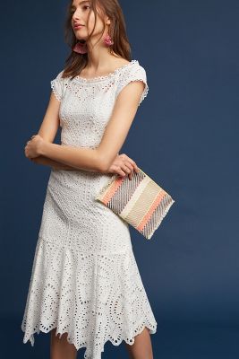 Nanette Lepore Farrah Eyelet Dress In White | ModeSens