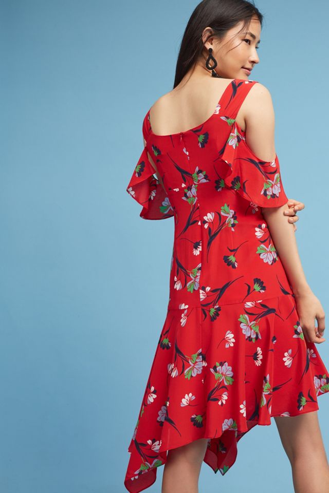 Winnie Open-Shoulder Silk Dress #2
