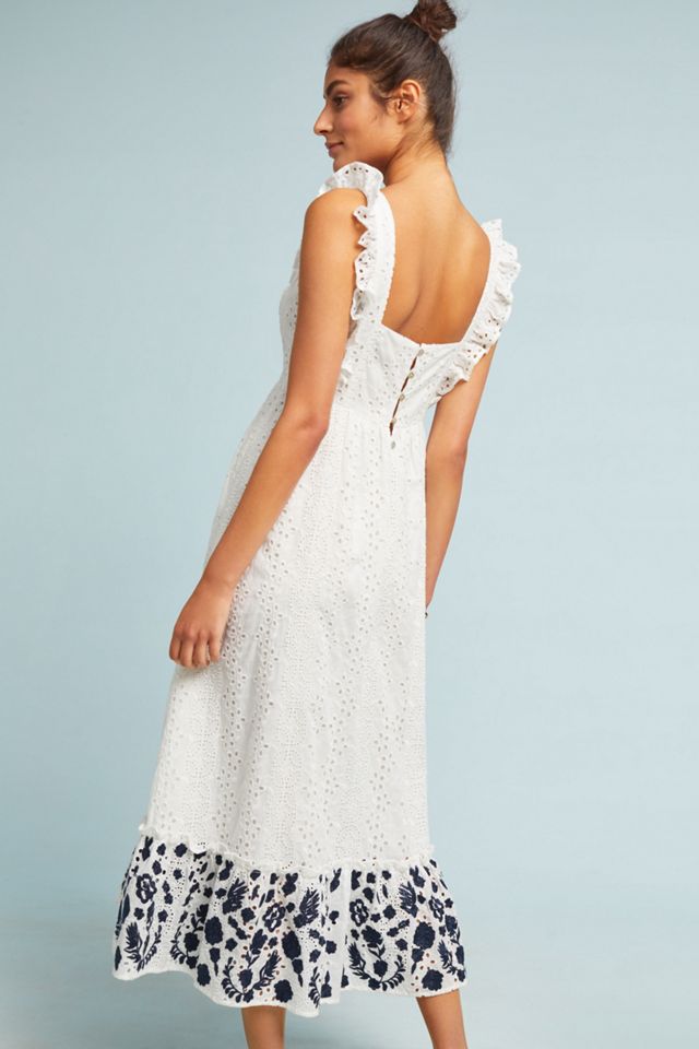 Embroidered Eyelet Midi Dress #2