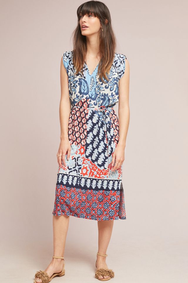 Patchwork Midi Dress | Anthropologie