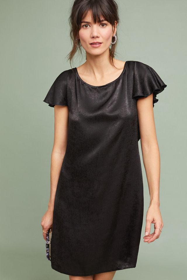 Flounced Satin Tunic Dress #1
