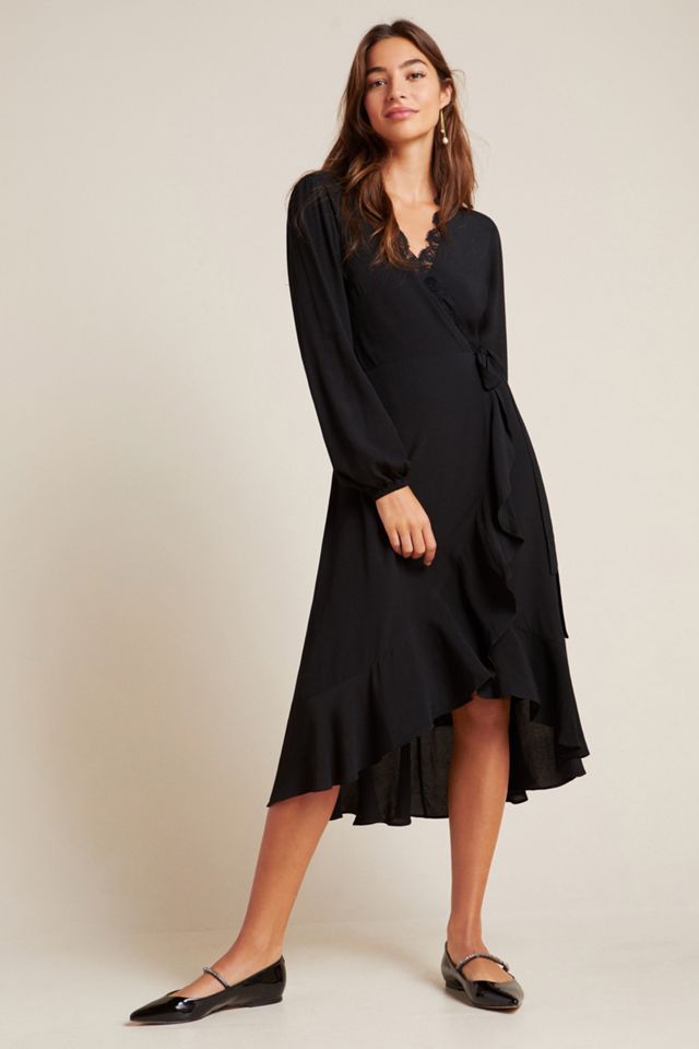 Angela Lace Wrap Mini Dress | Anthropologie