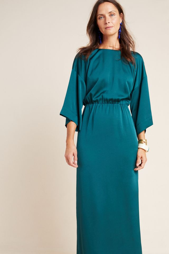 Anthropologie green 2024 maxi dress