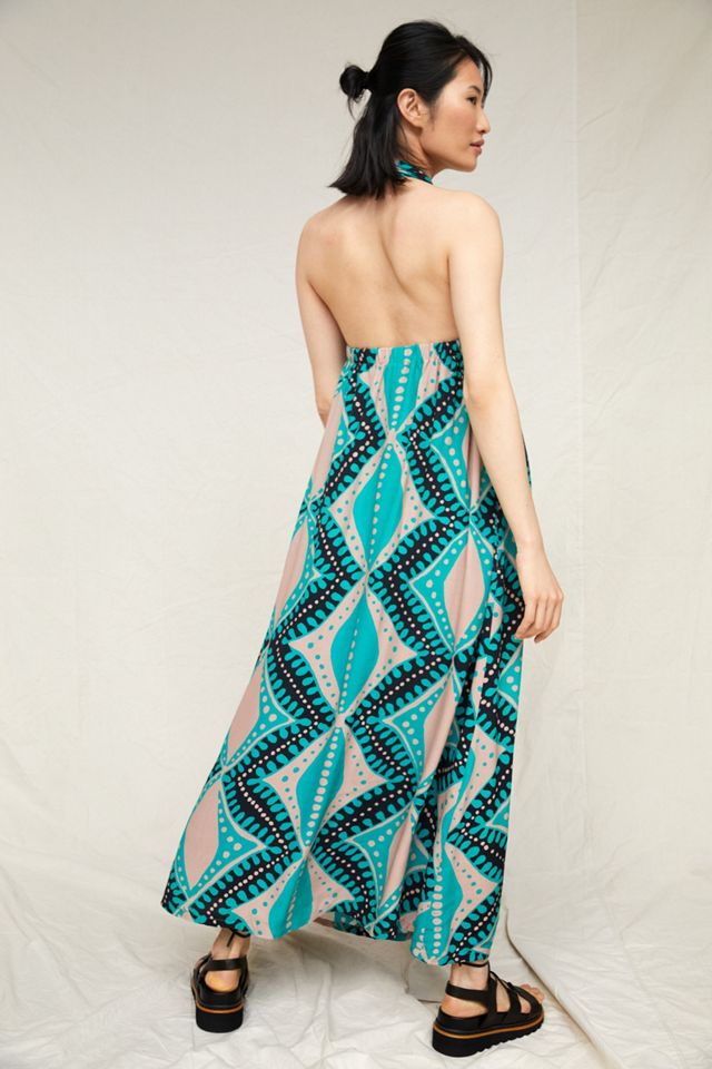 Abstract Halter Maxi Dress #2