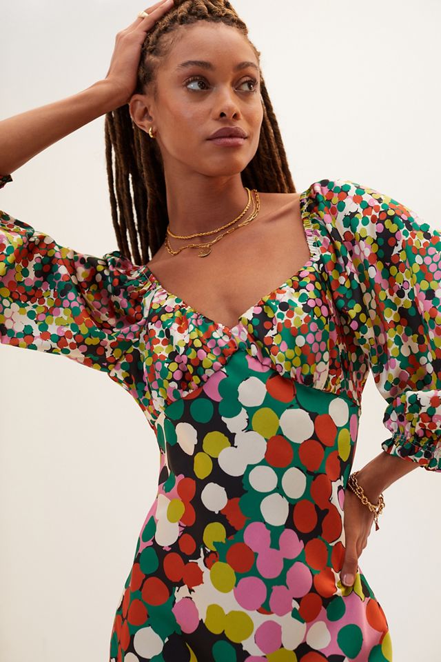 Floral Puff-Sleeved Maxi Dress #1