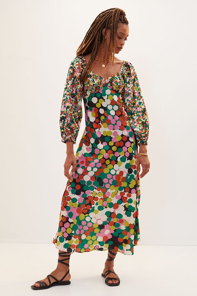 Floral Puff-Sleeved Maxi Dress #3