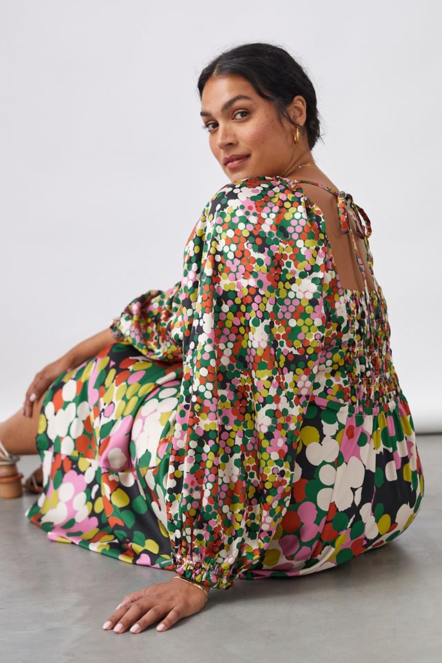 Floral Puff-Sleeved Maxi Dress #4
