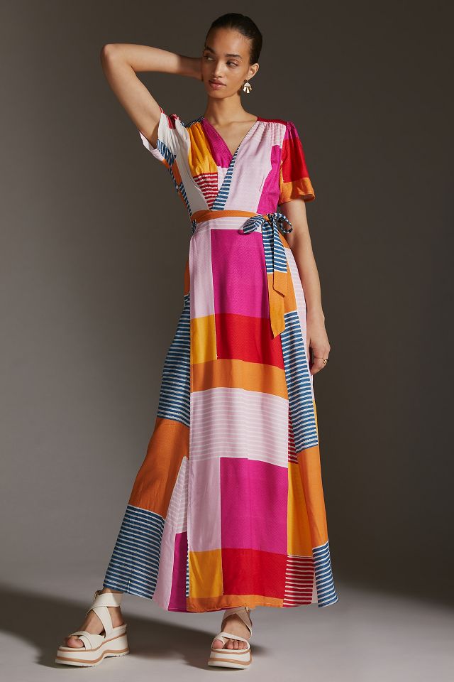 The Odells V Neck Wrap Maxi Dress