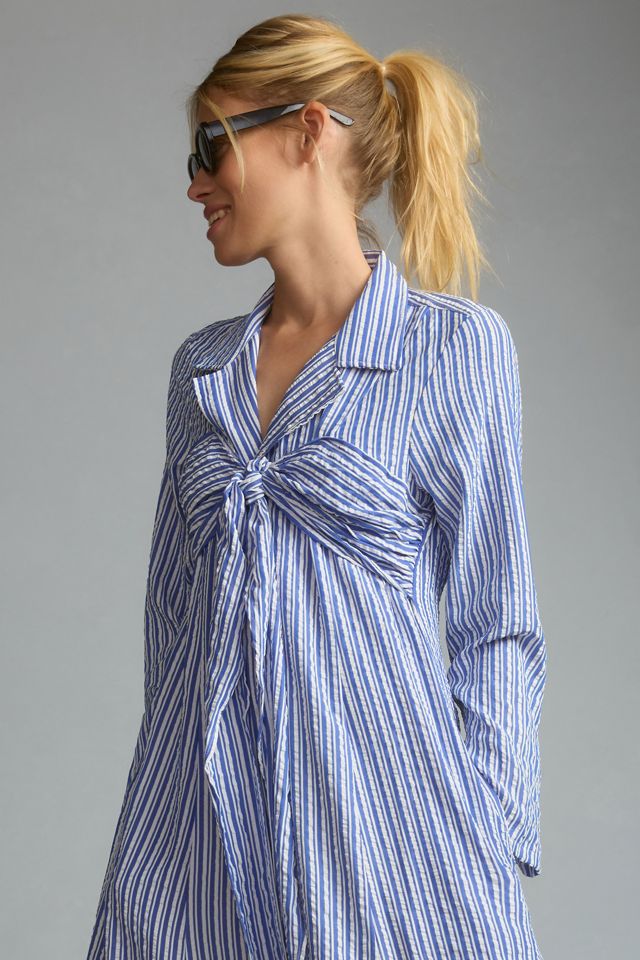 Porridge Tie-Front Shirt Dress #3