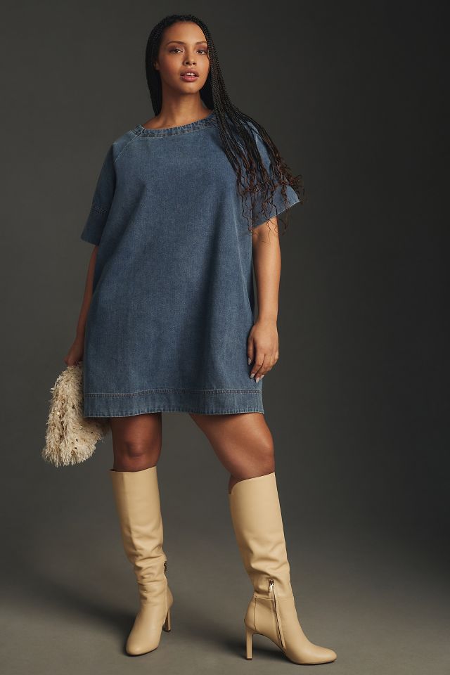 Denim swing dress sales