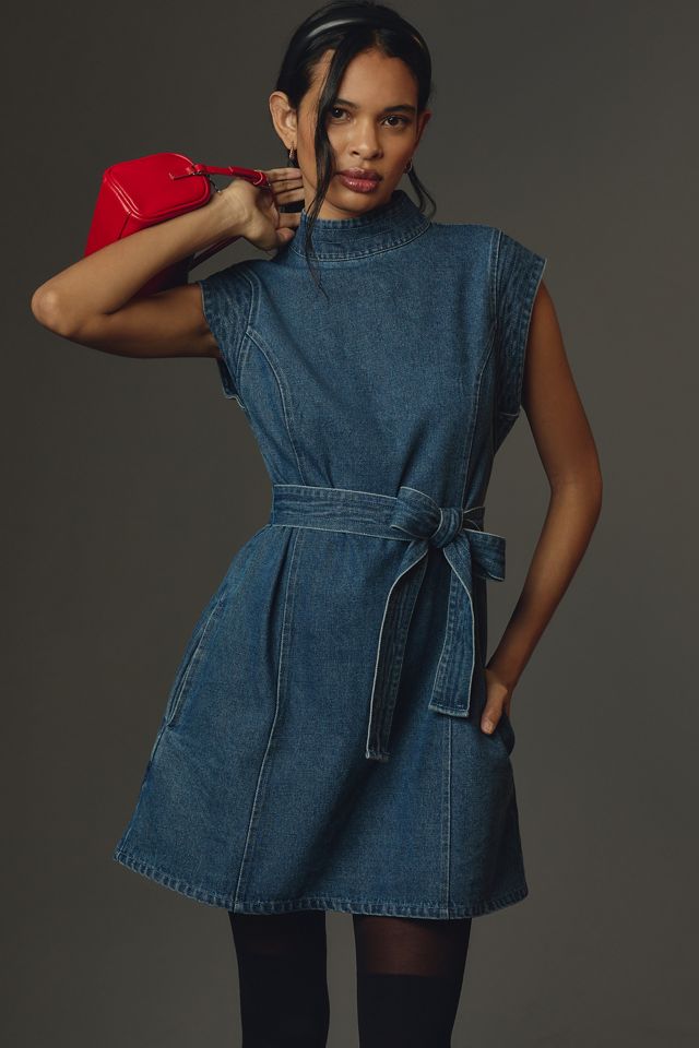 Porridge Cutout Denim Mini Dress #1