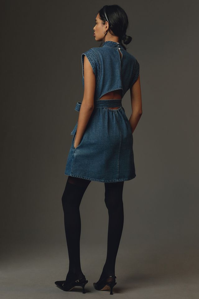 Porridge Cutout Denim Mini Dress #2