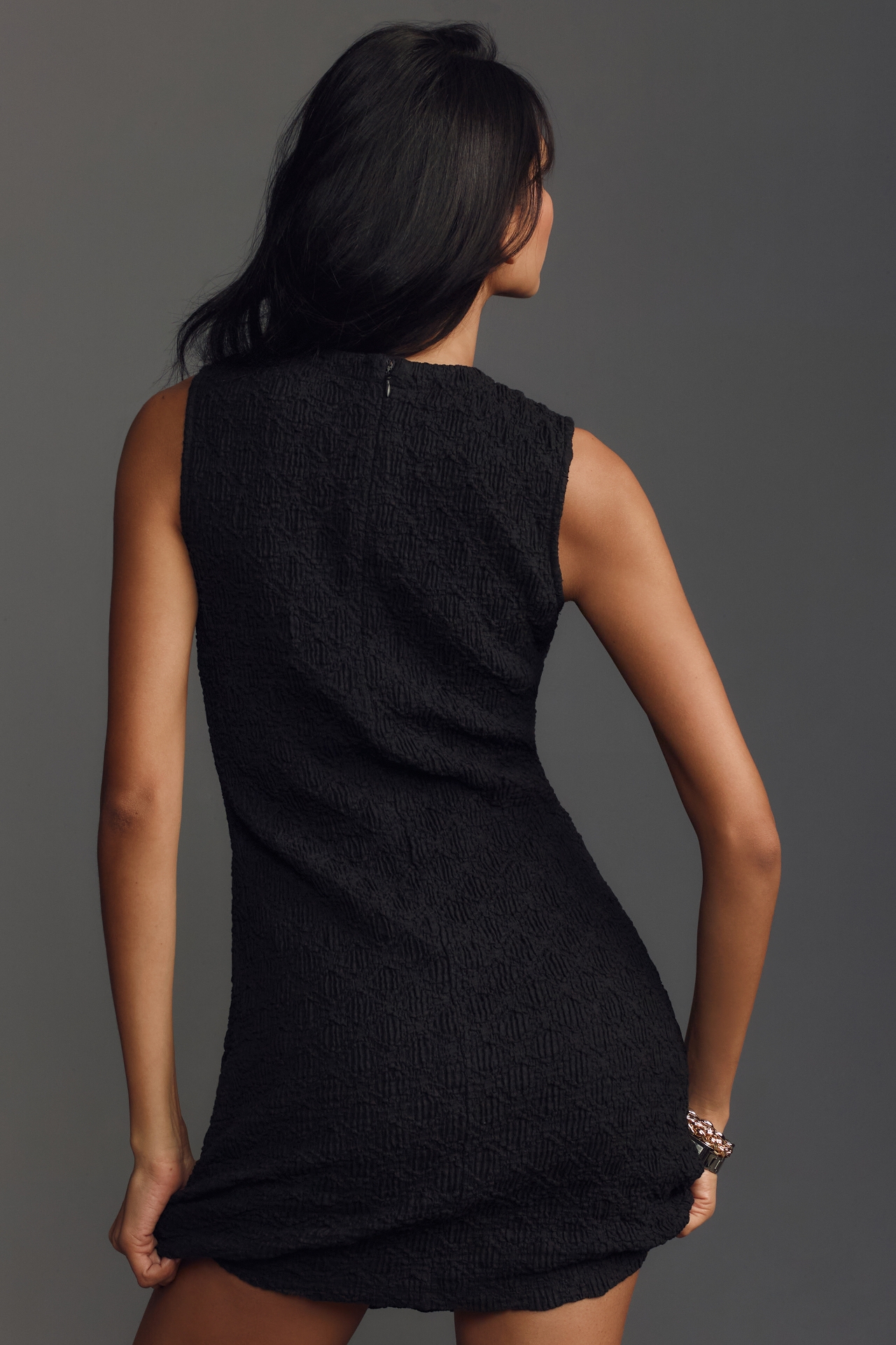 Porridge Textured Slim Knit Mini Dress